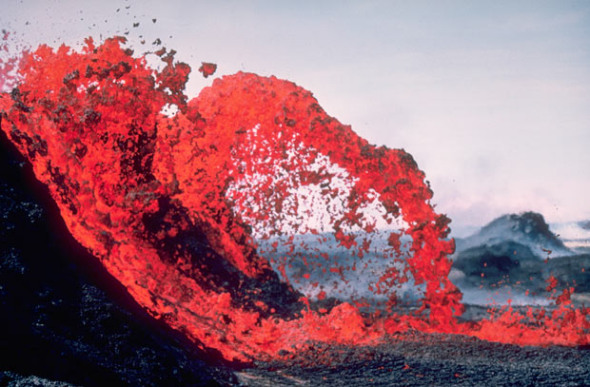 夏威夷火山心形熔岩